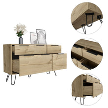 Load image into Gallery viewer, Double Dresser Skyoner, Superior Top, Hairpin Legs, Four Drawers,
