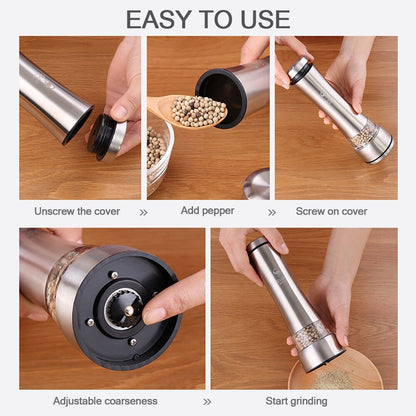 Stainless Steel Salt and Pepper Grinder Shakers