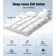 Load image into Gallery viewer, Giselle Single Mattress Topper Bamboo Fibre Pillowtop Protector
