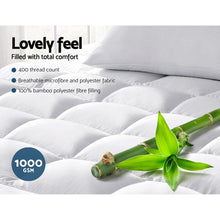 Load image into Gallery viewer, Giselle Single Mattress Topper Bamboo Fibre Pillowtop Protector
