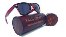 Load image into Gallery viewer, Red Bamboo Tortoise Framed Sunglasses With Wood Case, Artisan Engraved
