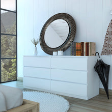 Load image into Gallery viewer, 6 Drawer Double Dresser Tronx, Superior Top, White Finish
