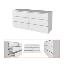 Load image into Gallery viewer, 6 Drawer Double Dresser Tronx, Superior Top, White Finish
