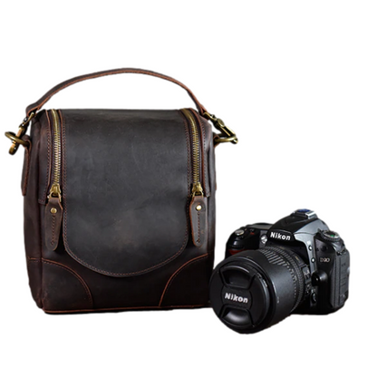 The Calista | Small Leather Camera Bag - Leather Camera Lens Case