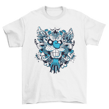 Load image into Gallery viewer, Fashion Grinning Smiling Blue Monster &amp; Creature Face Abstract t-shirt
