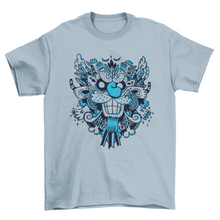 Load image into Gallery viewer, Fashion Grinning Smiling Blue Monster &amp; Creature Face Abstract t-shirt
