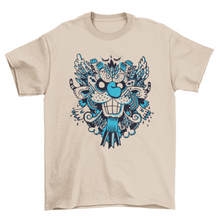 Load image into Gallery viewer, Fashion Grinning Smiling Blue Monster &amp; Creature Face Abstract t-shirt
