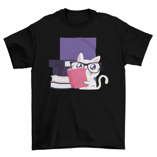 Cat Reading T-Shirt