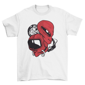 Alien and Astronaut Head T-shirt