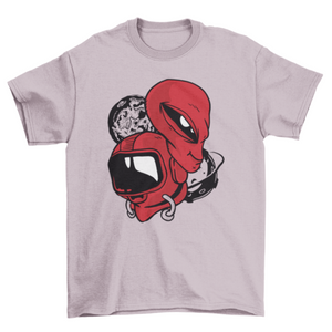 Alien and Astronaut Head T-shirt