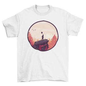 Boy on Rock Landscape T-shirt