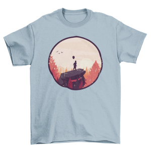 Boy on Rock Landscape T-shirt