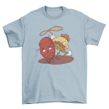 Load image into Gallery viewer, Burger Cowboy Funny T-shirt
