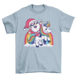 Cute santa unicorn t-shirt