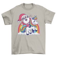 Load image into Gallery viewer, Cute santa unicorn t-shirt
