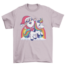 Load image into Gallery viewer, Cute santa unicorn t-shirt
