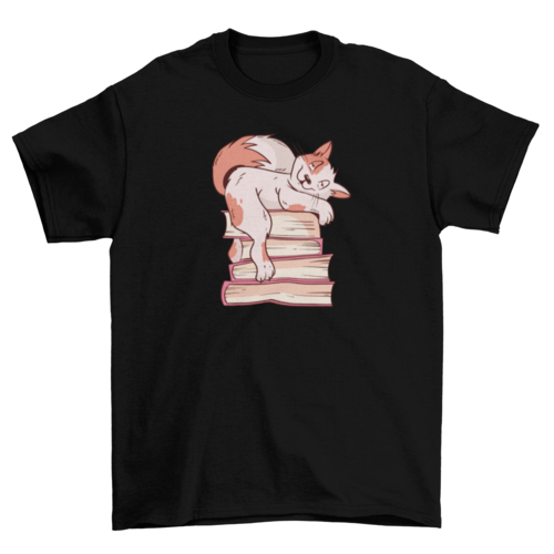 Cat books t-shirt