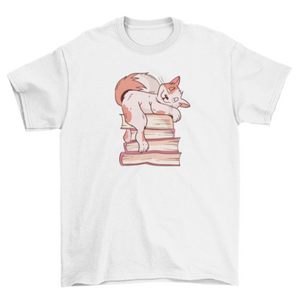 Cat books t-shirt