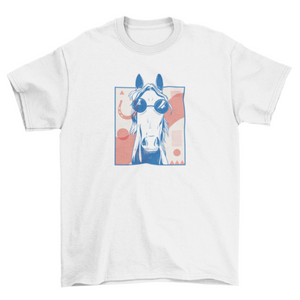 Funny Abstract horse with sunglasses t-shirt