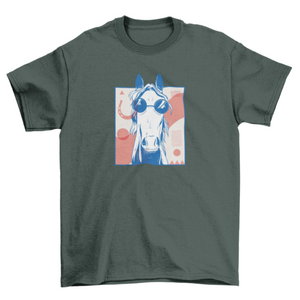 Funny Abstract horse with sunglasses t-shirt