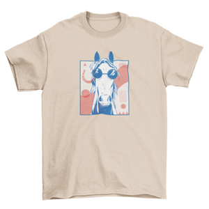 Funny Abstract horse with sunglasses t-shirt