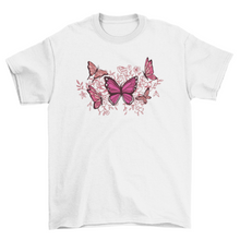 Load image into Gallery viewer, Butterflies and flowers t-shirt
