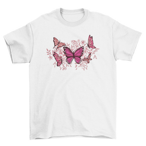 Butterflies and flowers t-shirt