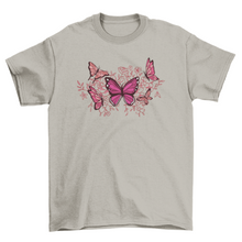 Load image into Gallery viewer, Butterflies and flowers t-shirt
