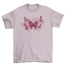 Load image into Gallery viewer, Butterflies and flowers t-shirt
