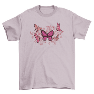 Butterflies and flowers t-shirt