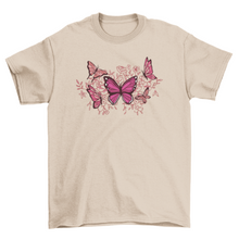 Load image into Gallery viewer, Butterflies and flowers t-shirt
