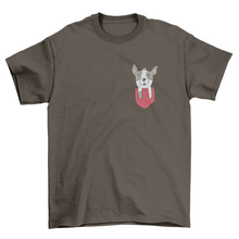 Load image into Gallery viewer, French bulldog pocket t-shirt
