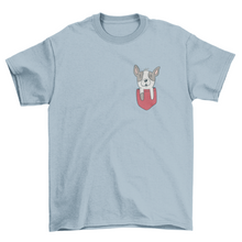 Load image into Gallery viewer, French bulldog pocket t-shirt
