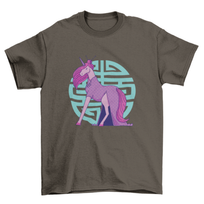 Cheongsam unicorn t-shirt design