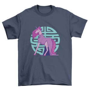 Cheongsam unicorn t-shirt design