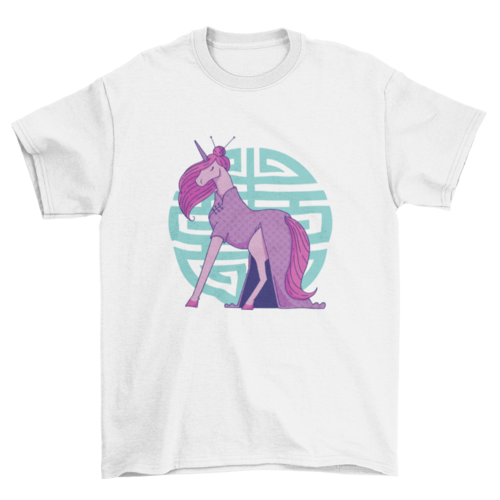 Cheongsam unicorn t-shirt design