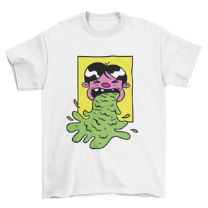 Cartoon vomit t-shirt