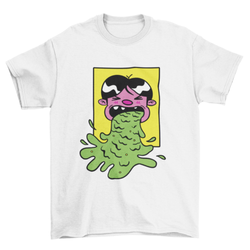 Cartoon vomit t-shirt