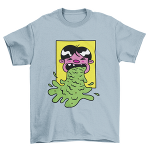 Cartoon vomit t-shirt