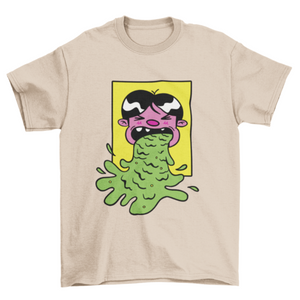 Cartoon vomit t-shirt