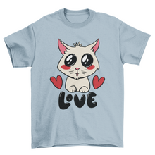 Load image into Gallery viewer, Cute cat love t-shirt design
