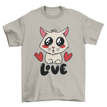 Load image into Gallery viewer, Cute cat love t-shirt design
