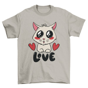 Cute cat love t-shirt design