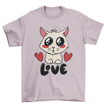 Load image into Gallery viewer, Cute cat love t-shirt design
