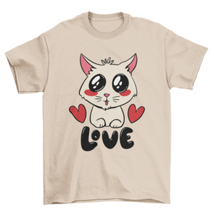 Cute cat love t-shirt design