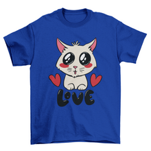 Load image into Gallery viewer, Cute cat love t-shirt design
