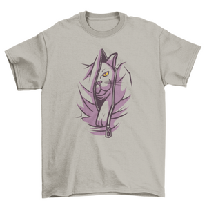 Zipper cat t-shirt