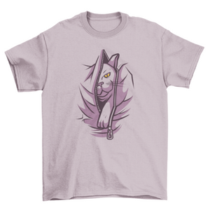 Zipper cat t-shirt