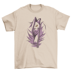 Zipper cat t-shirt