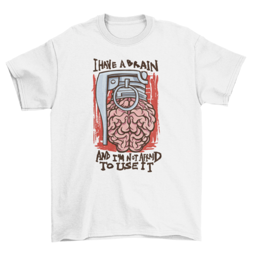 Brain grenade parody quote t-shirt